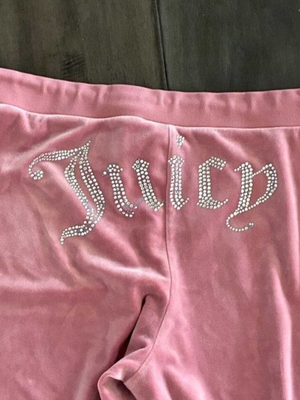 Juicy Couture Pink Velour Bling Sweatpants in Heritage Pink - Size XL